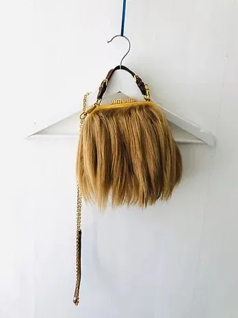 2000s MIU MIU MONGOLIAN GOAT FUR Clutch Shoulder BAG