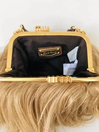 2000s MIU MIU MONGOLIAN GOAT FUR Clutch Shoulder BAG
