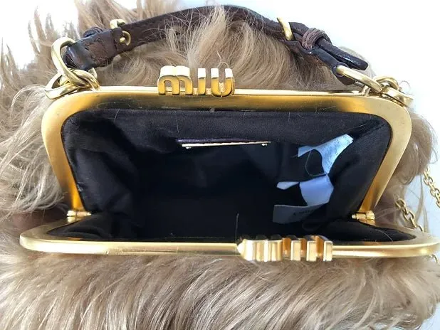 2000s MIU MIU MONGOLIAN GOAT FUR Clutch Shoulder BAG