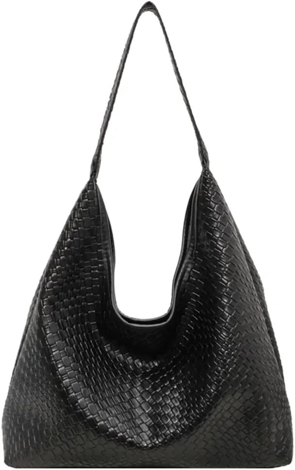 2025 Woven Tote Bag for Women, Fashion Shoulder Hobo Bags, Leather Woven Beach Bag, Work Purses for Women