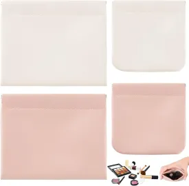 4Pcs Small Makeup Bag, Travel Storage Pouch for Women, Press Buckle Cosmetic Organizer for Lipstick, Jewelry and Purse
