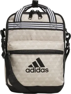 adidas Squad (7L) Food Container Carry Box Insulated Lunch Bag, BOS Mini Monogram Wonder Beige/Black, One Size