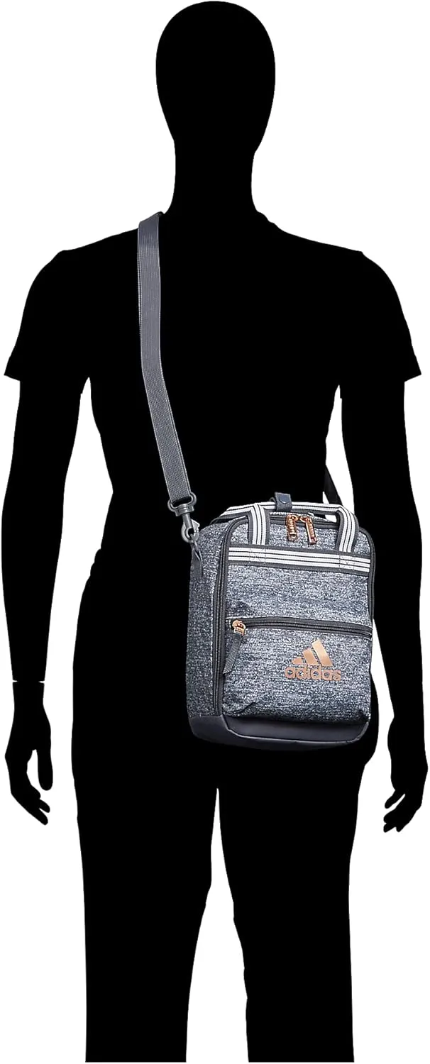 adidas Squad (7L) Food Container Carry Box Insulated Lunch Bag, Stone Wash Carbon/Rose Gold, One Size