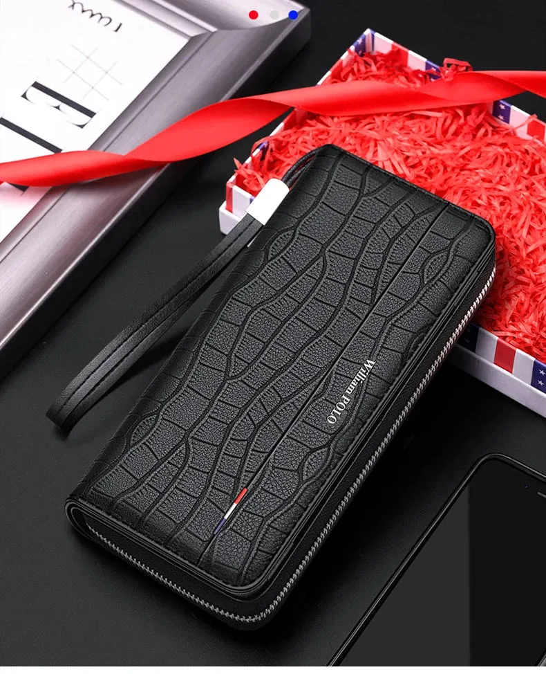 Anti-Theft Leather Long Wallet