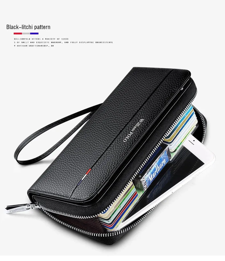 Anti-Theft Leather Long Wallet