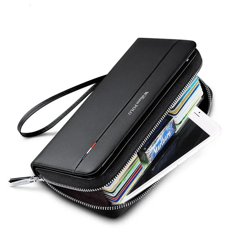 Anti-Theft Leather Long Wallet