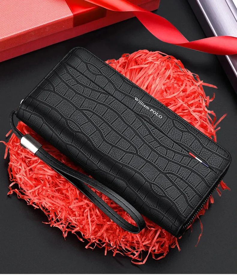 Anti-Theft Leather Long Wallet