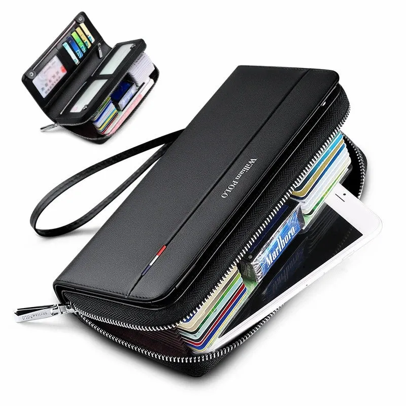 Anti-Theft Leather Long Wallet