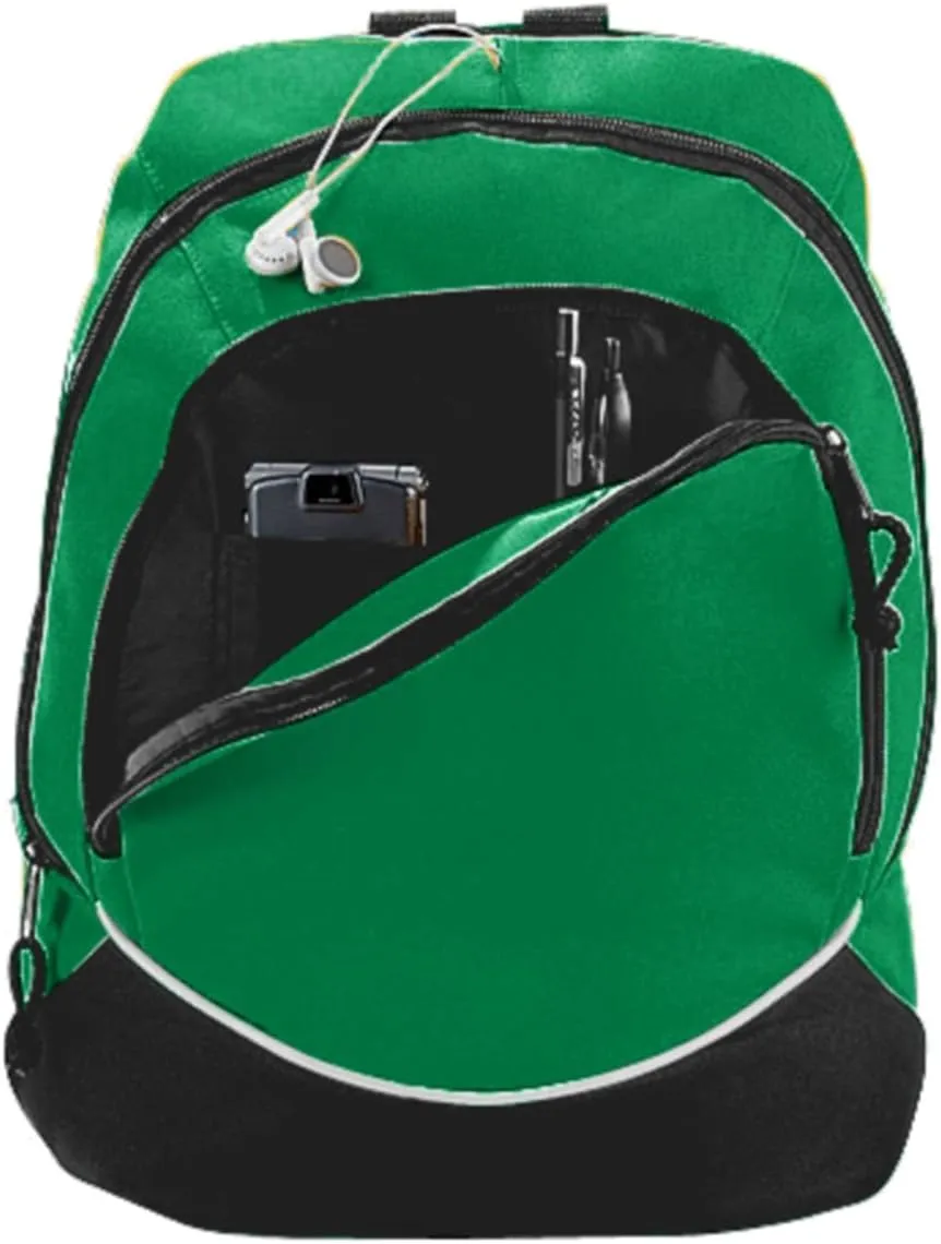 Augusta Sportswear Large Tri-Color Backpack, One Size, Kelly/Black/White