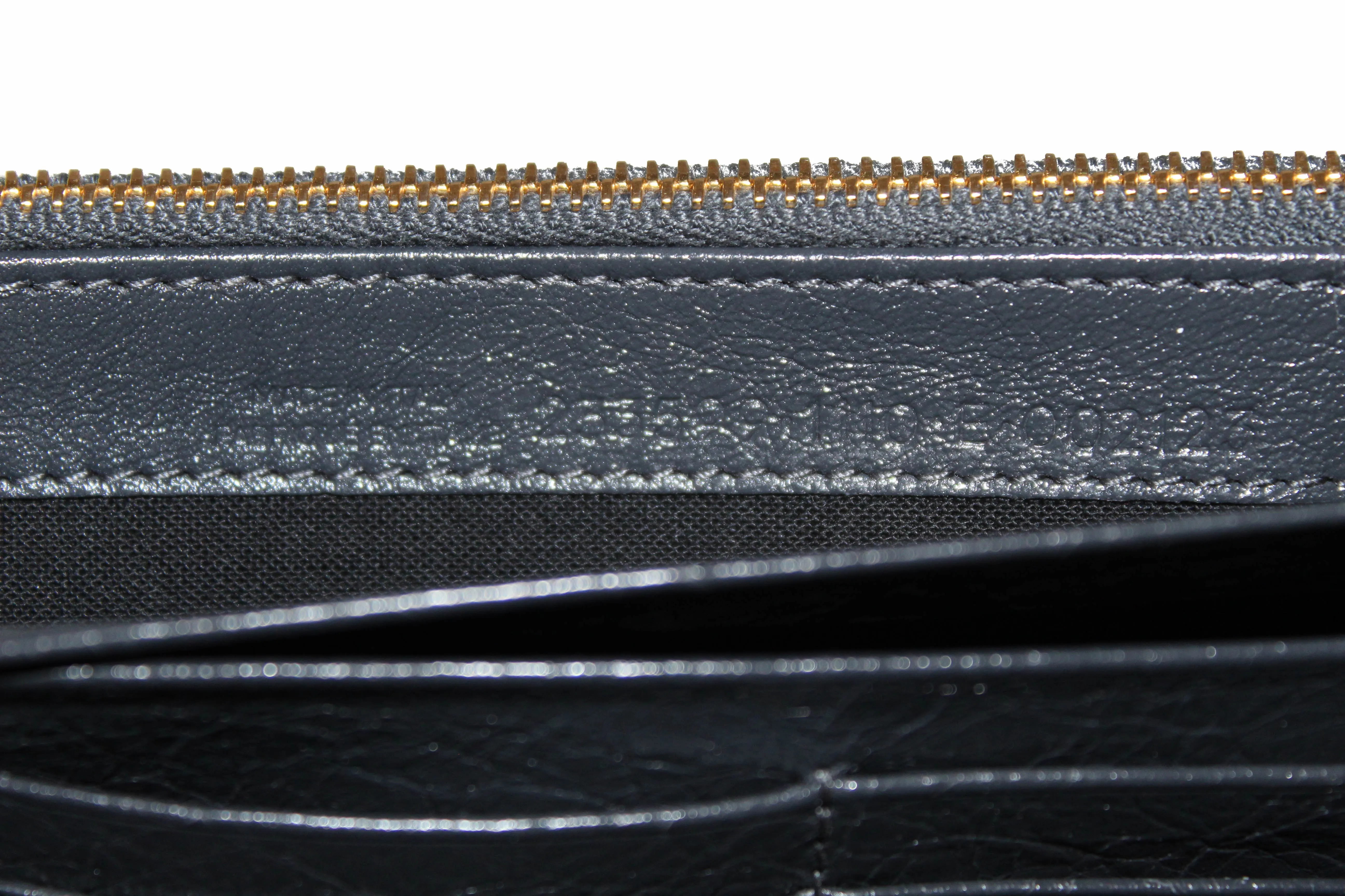 Authentic Balenciaga Grey Giant 12 Gold City Lambskin Leather Flap Wallet