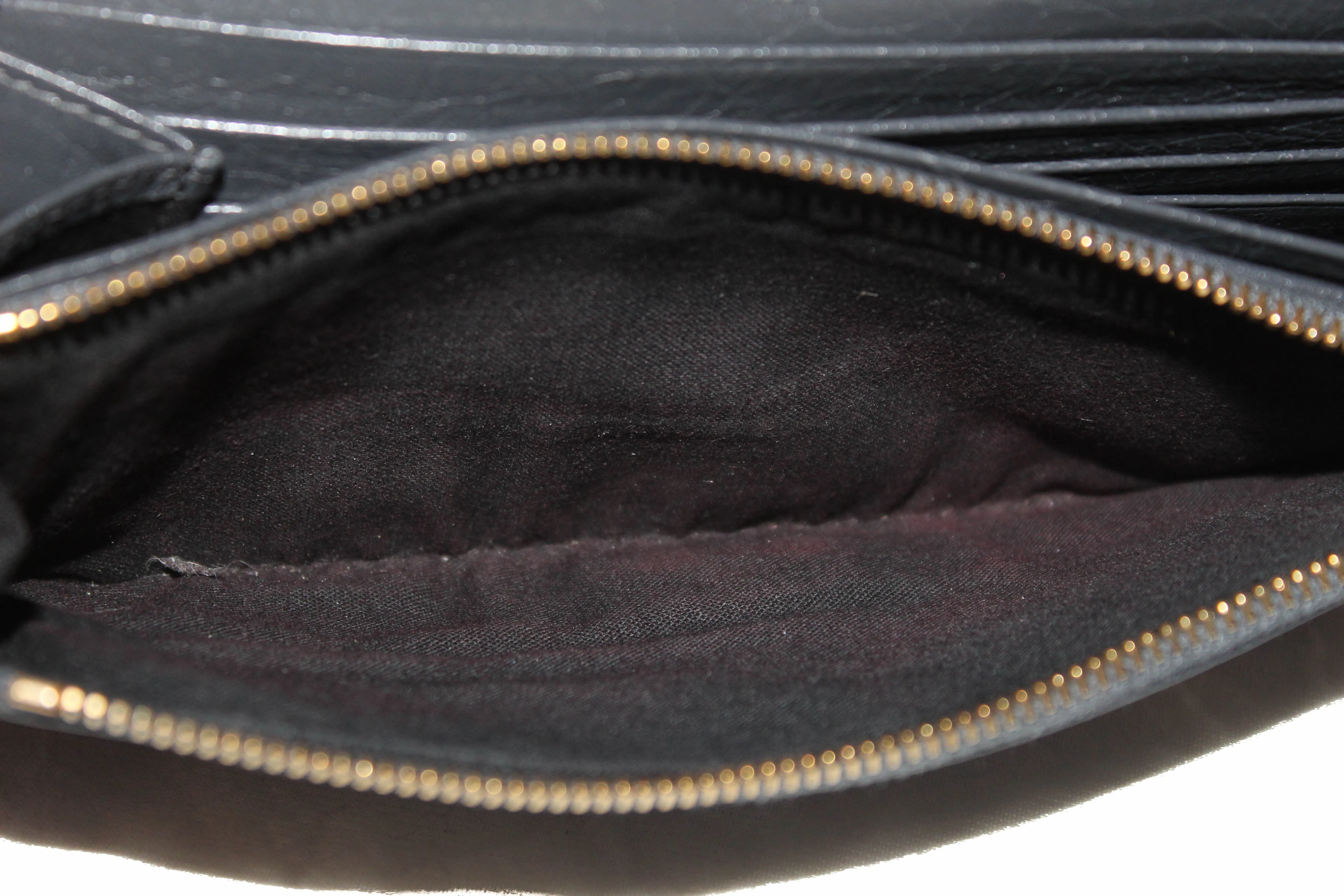 Authentic Balenciaga Grey Giant 12 Gold City Lambskin Leather Flap Wallet