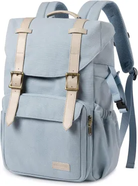 BAGSMART Camera Backpack, DSLR Camera Bag, Waterproof Camera Bag Backpack for Photographers, Fit up to 15" Laptop with Rain Cover and Tripod Holder, Light Blue