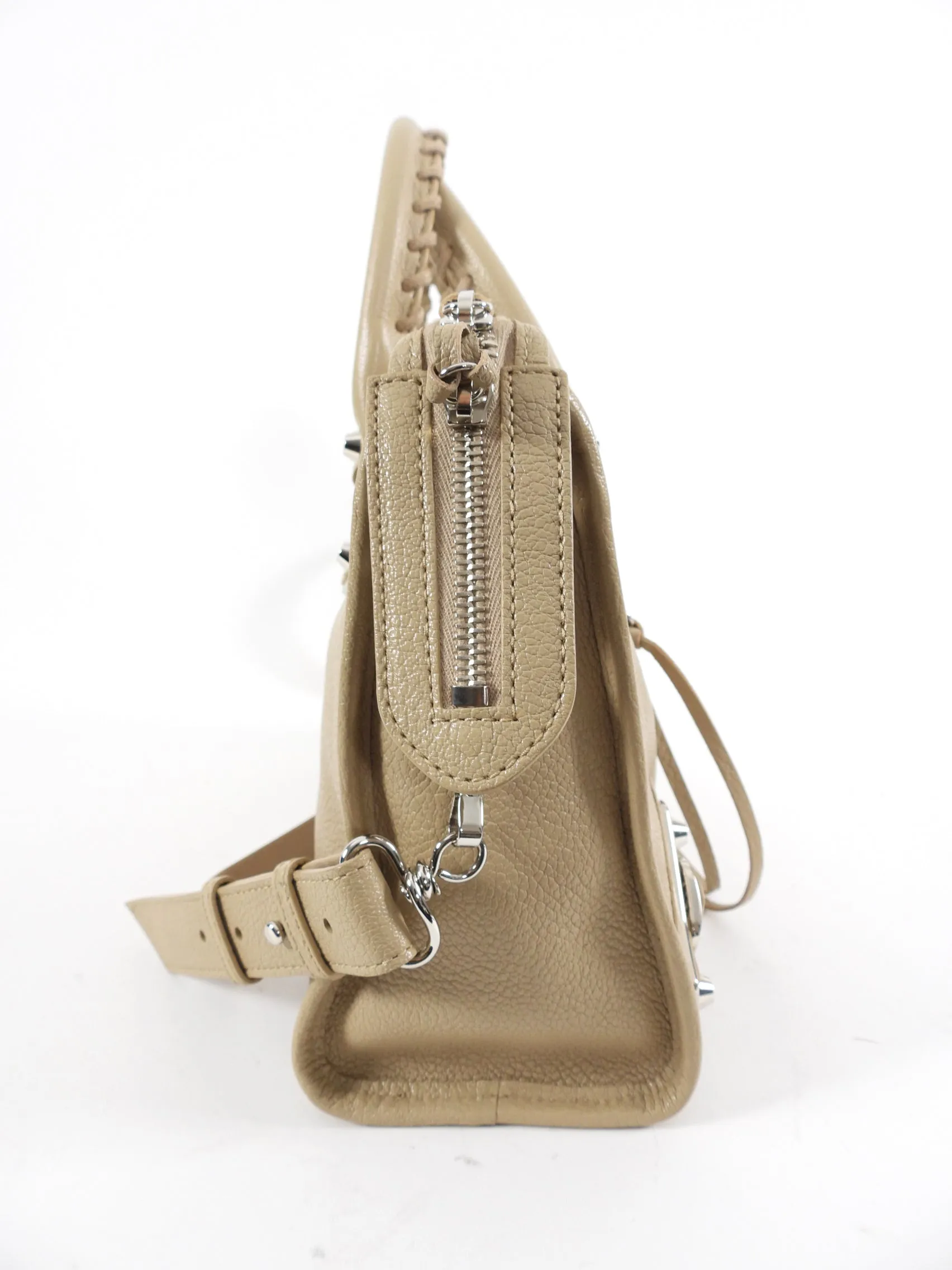 Balenciaga Beige Small Metallic Edge City Bag