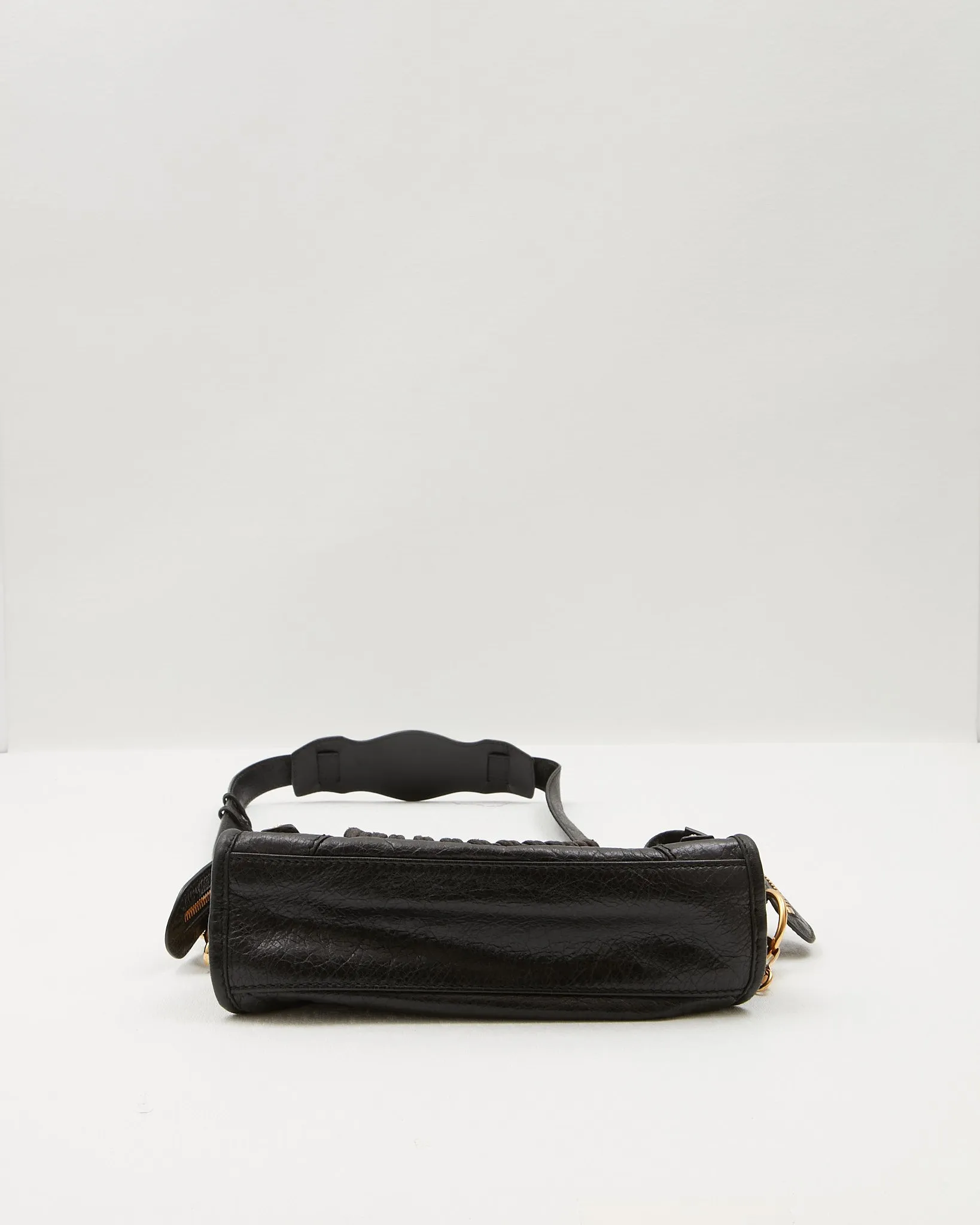 Balenciaga Black Leather Motocross Giant 21 MIni City Bag