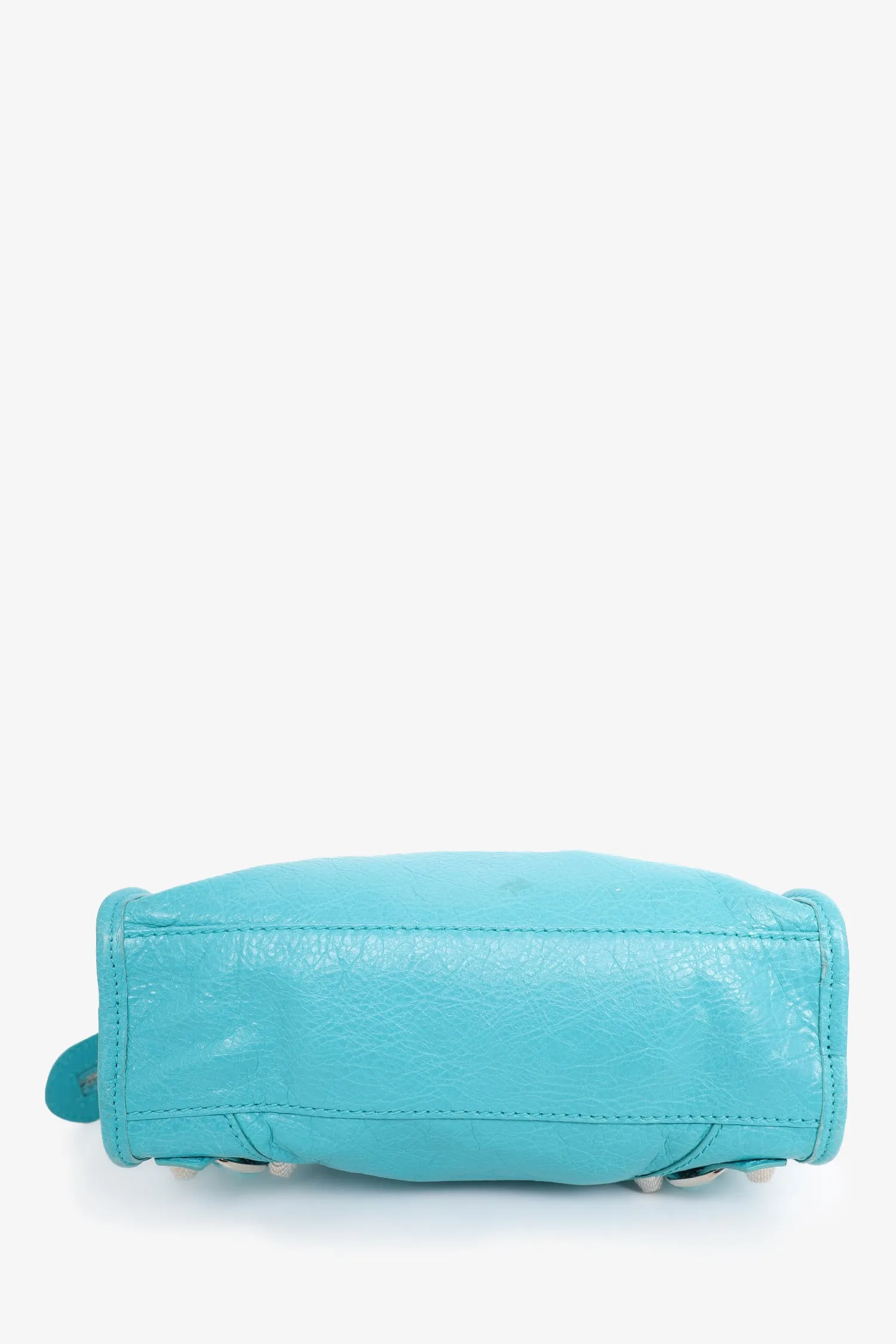 Balenciaga Blue Leather Classic Mini City Bag with Strap