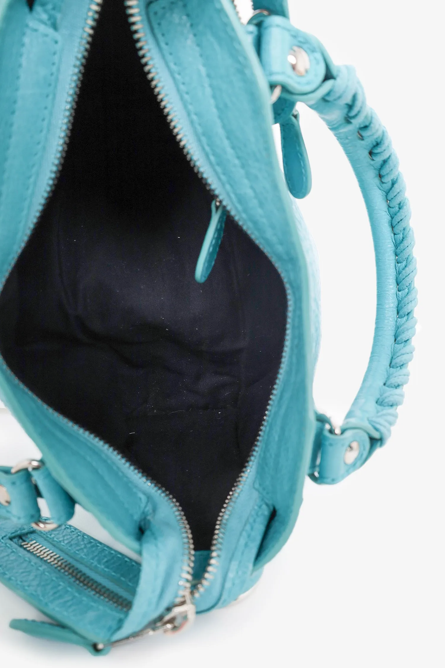Balenciaga Blue Leather Classic Mini City Bag with Strap