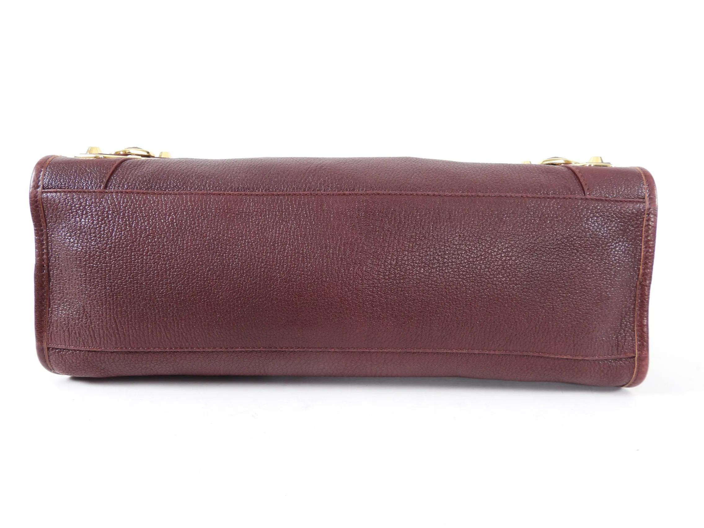 Balenciaga Burgundy Metallic Edge City Medium Bag