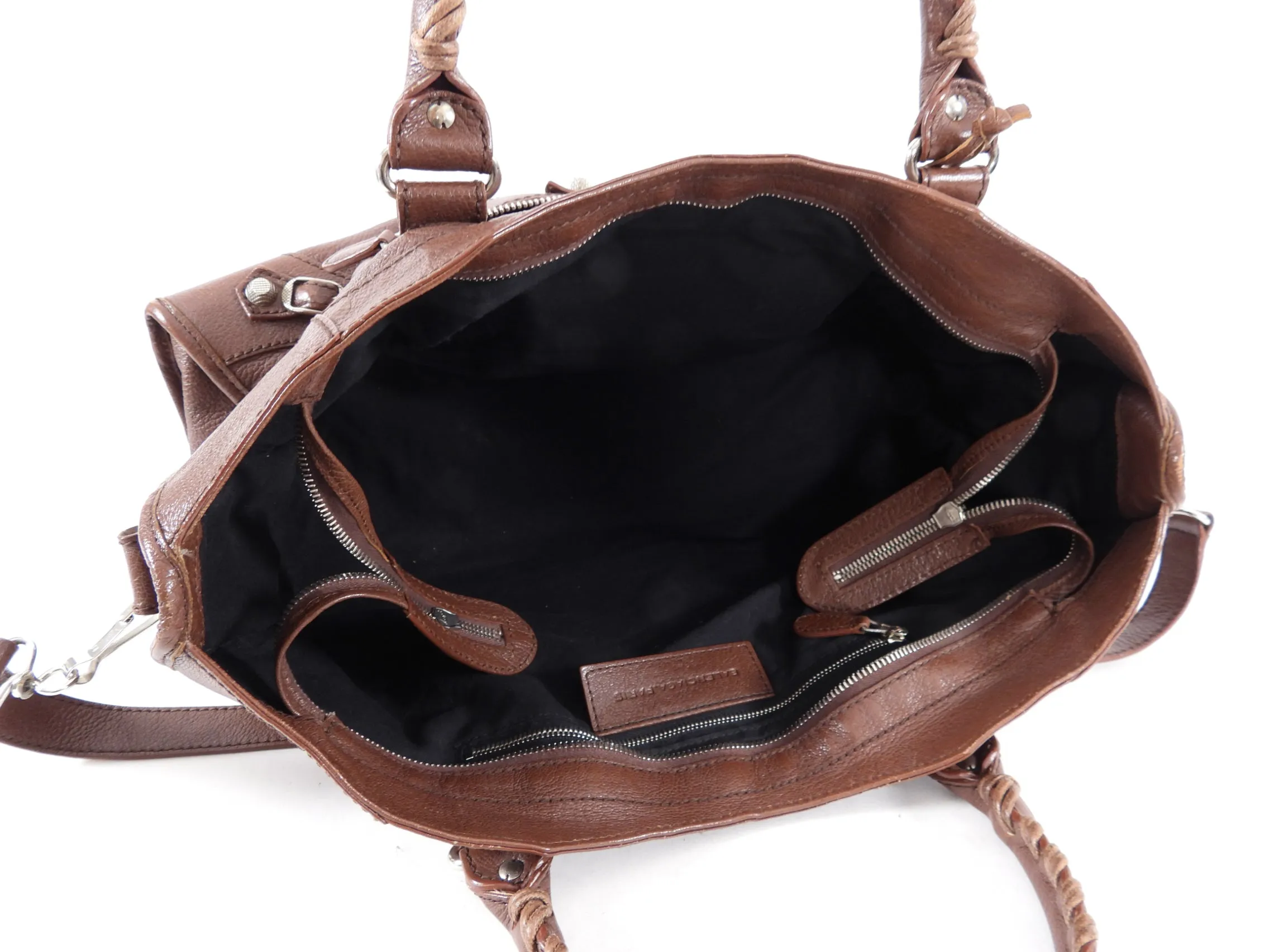 Balenciaga Chocolate Brown City Bag Silver Hardware