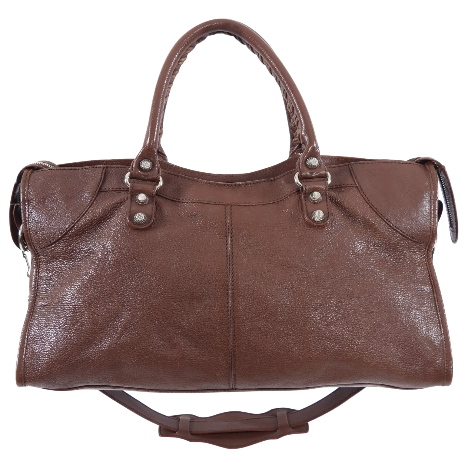 Balenciaga Chocolate Brown City Bag Silver Hardware