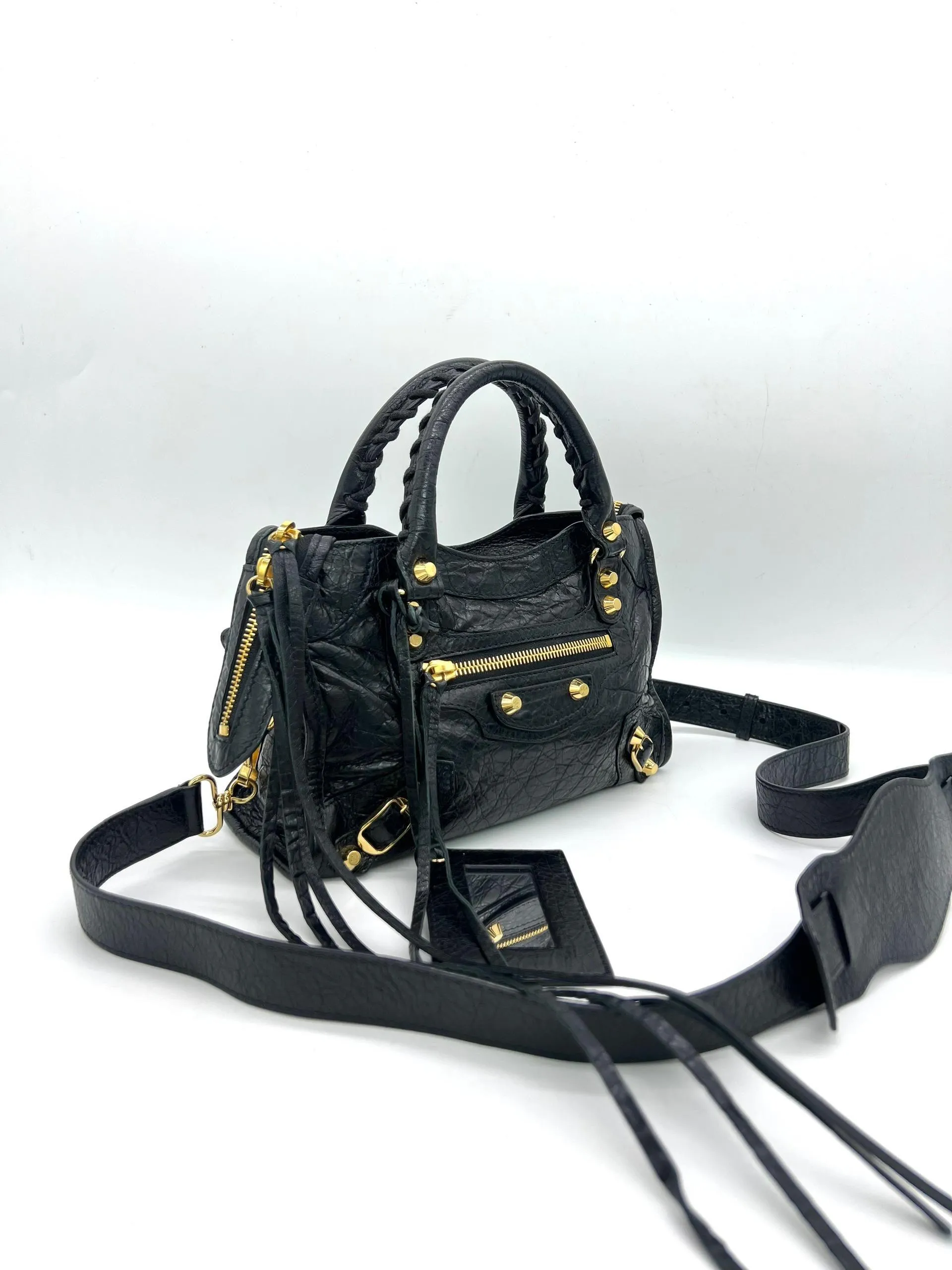 BALENCIAGA
Classic City Mini Leather 2-Way Handbag Black