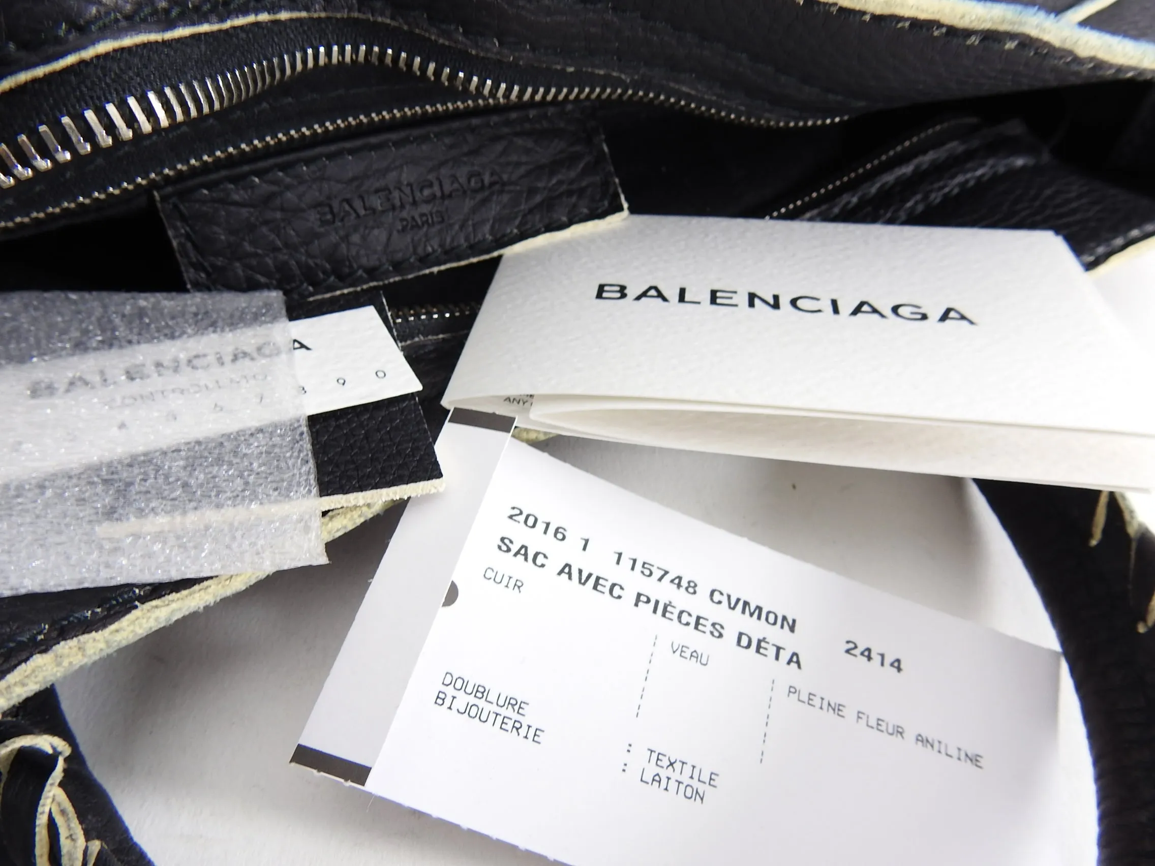 Balenciaga Matte Black Leather Motocross City Bag