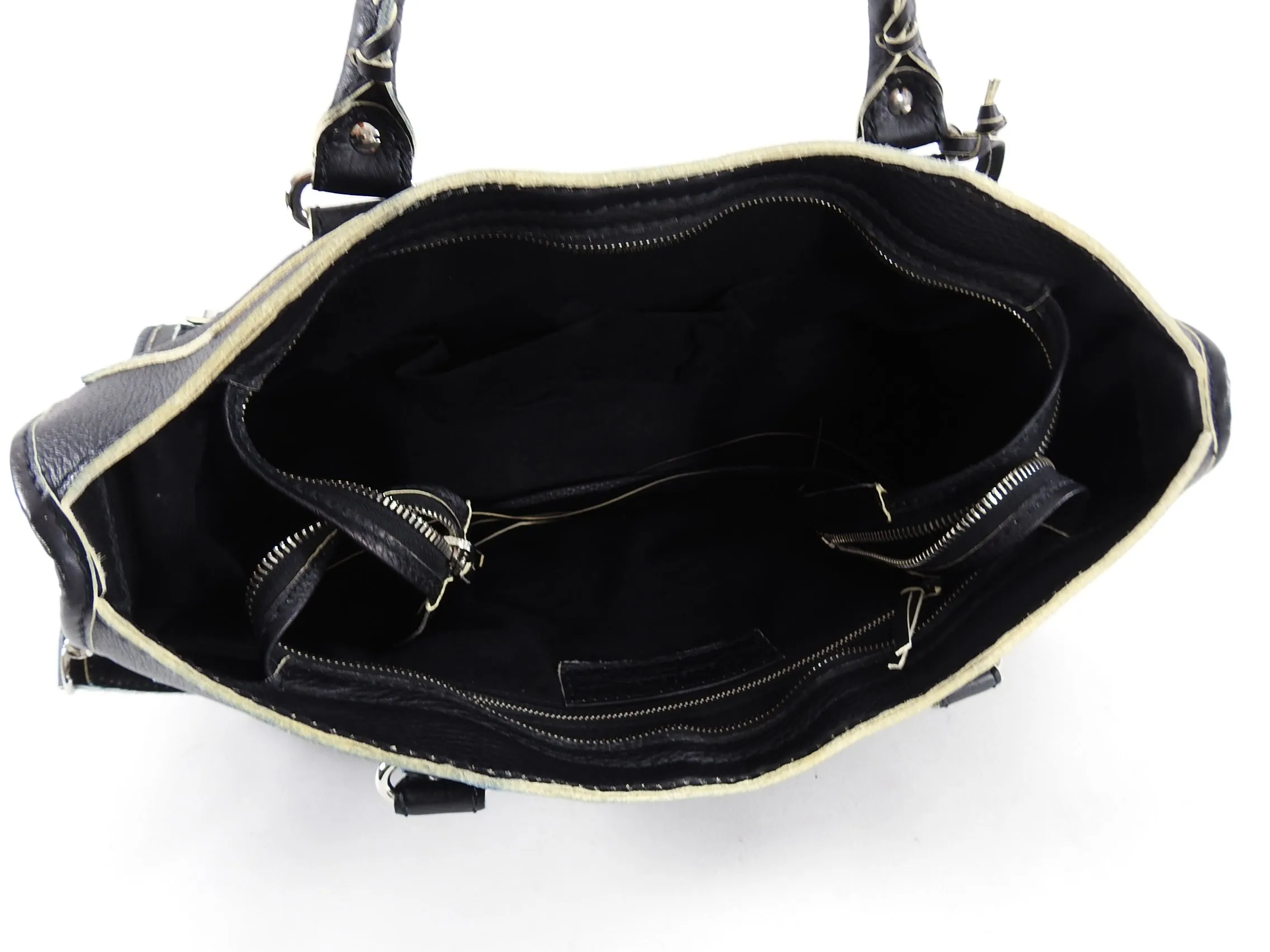 Balenciaga Matte Black Leather Motocross City Bag
