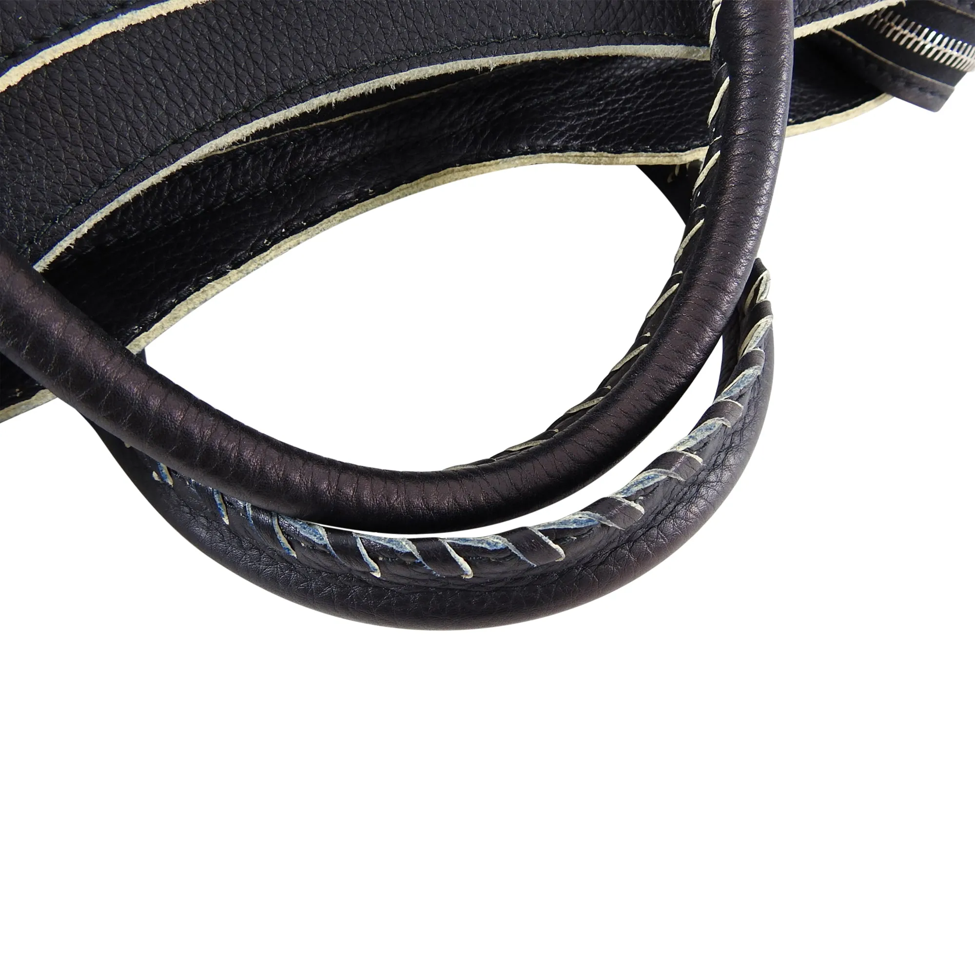 Balenciaga Matte Black Leather Motocross City Bag
