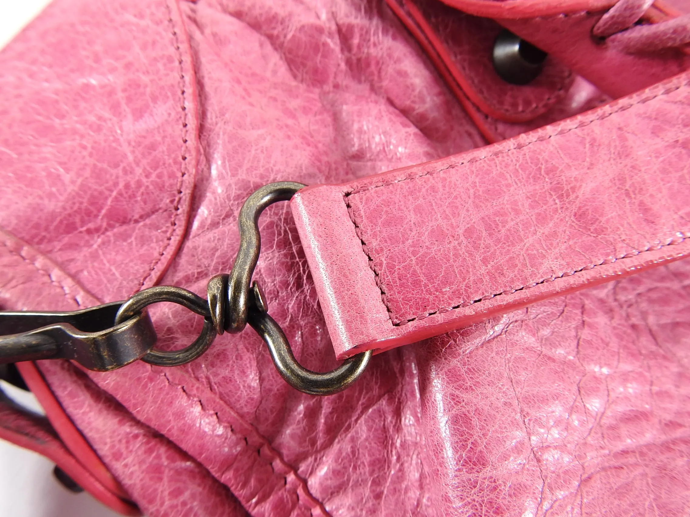 Balenciaga Pink Classic Motocross City Bag