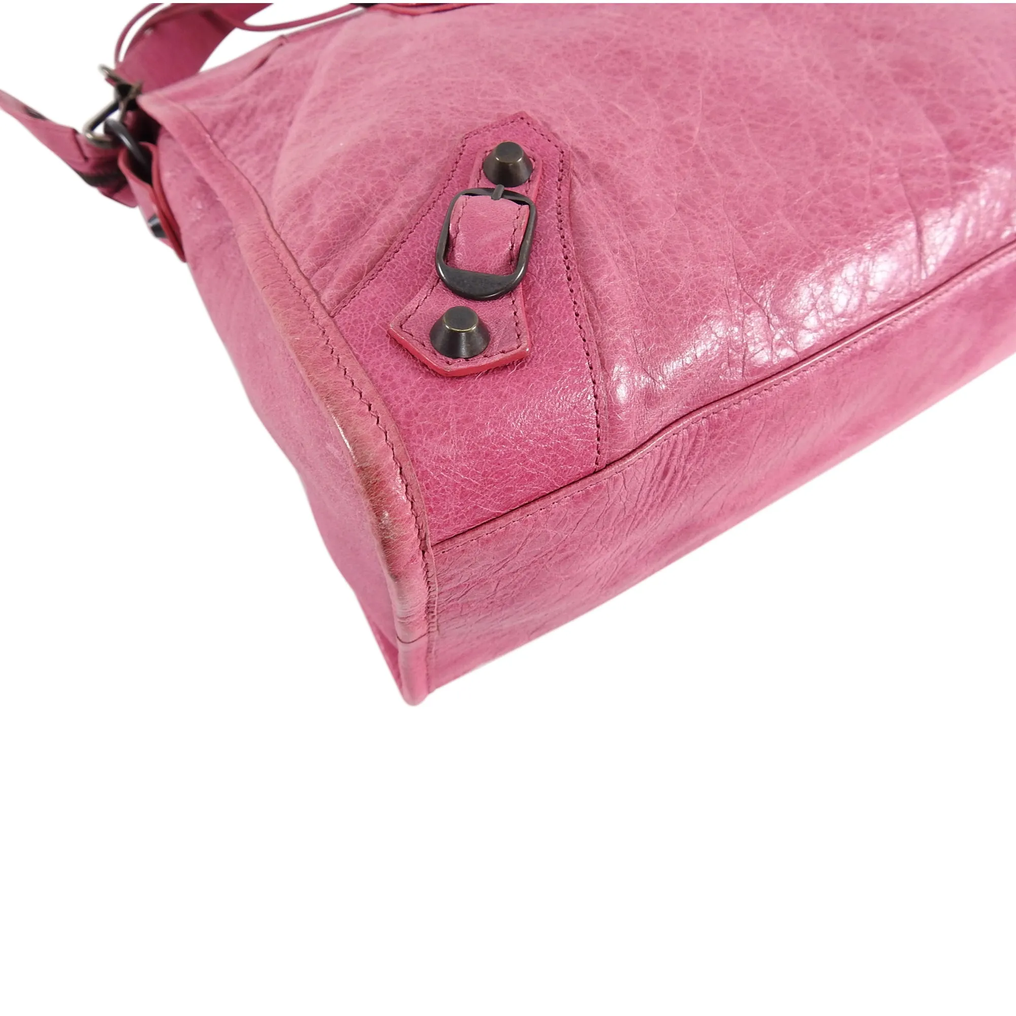 Balenciaga Pink Classic Motocross City Bag