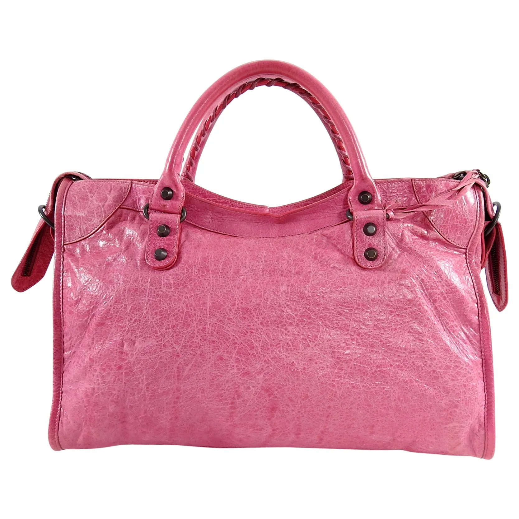 Balenciaga Pink Classic Motocross City Bag