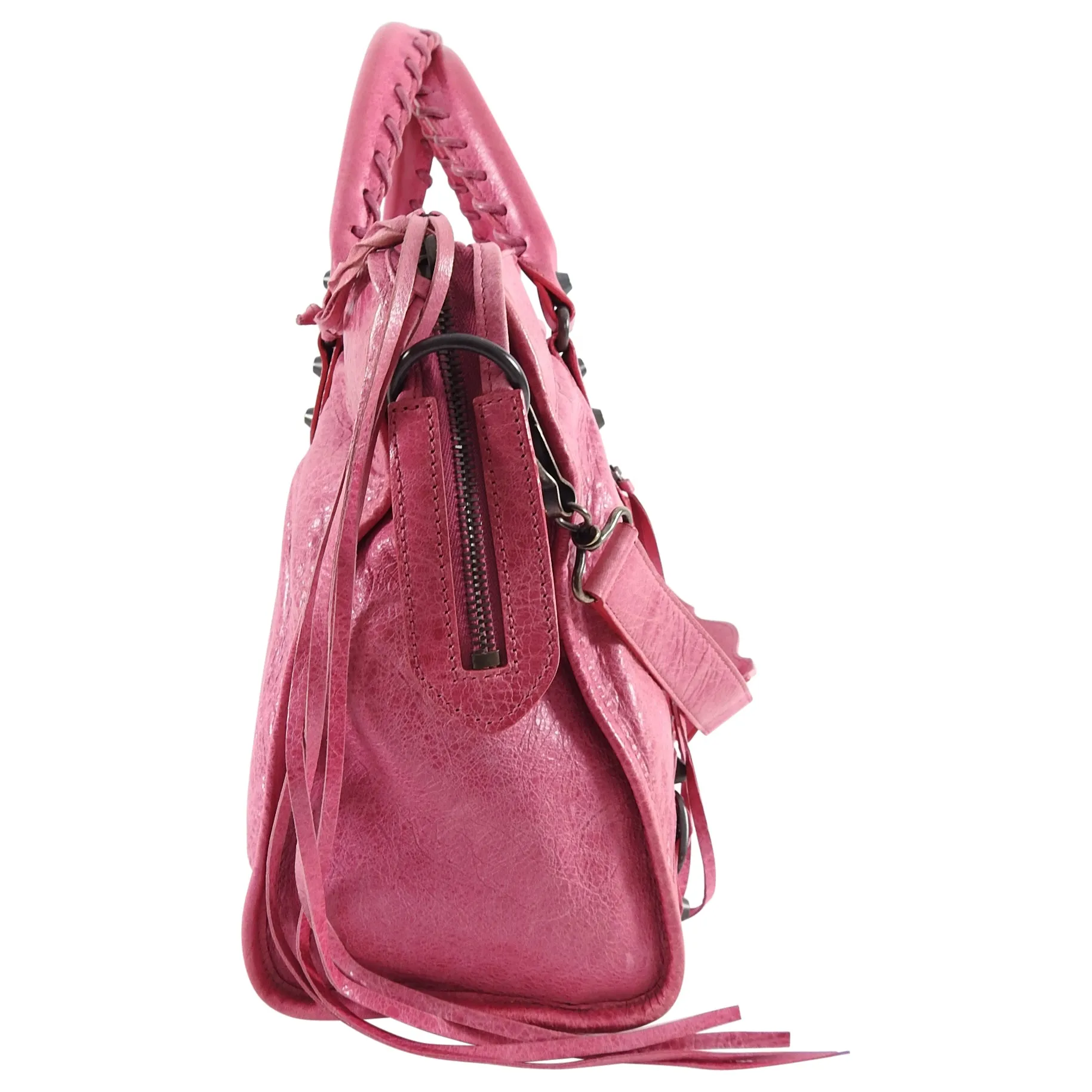 Balenciaga Pink Classic Motocross City Bag
