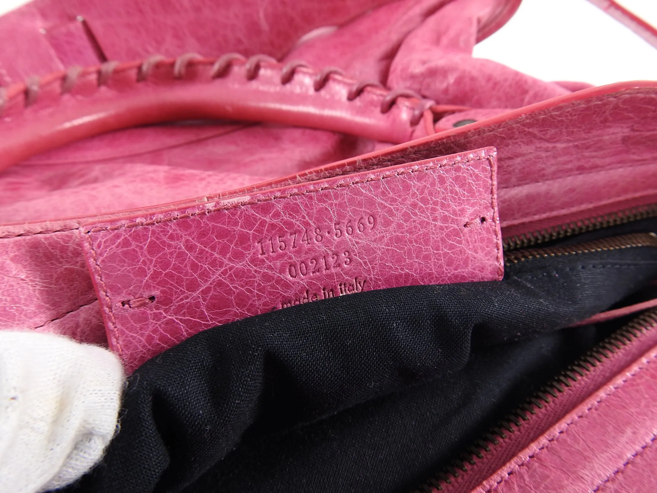 Balenciaga Pink Classic Motocross City Bag