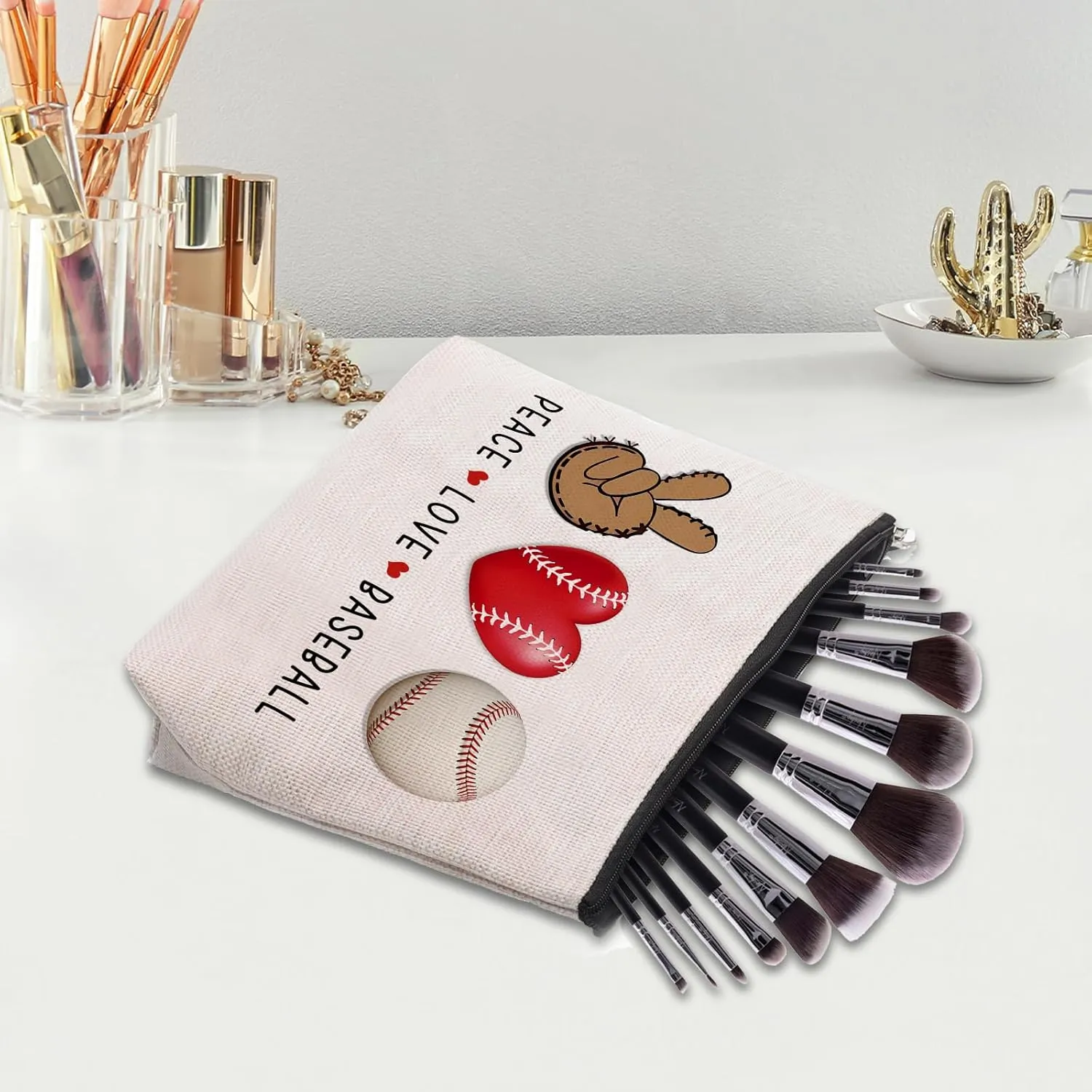 Baseball Cosmetic Bag for Women, Coach Gifts, Birthday & Team Gifts for Baseball Lovers