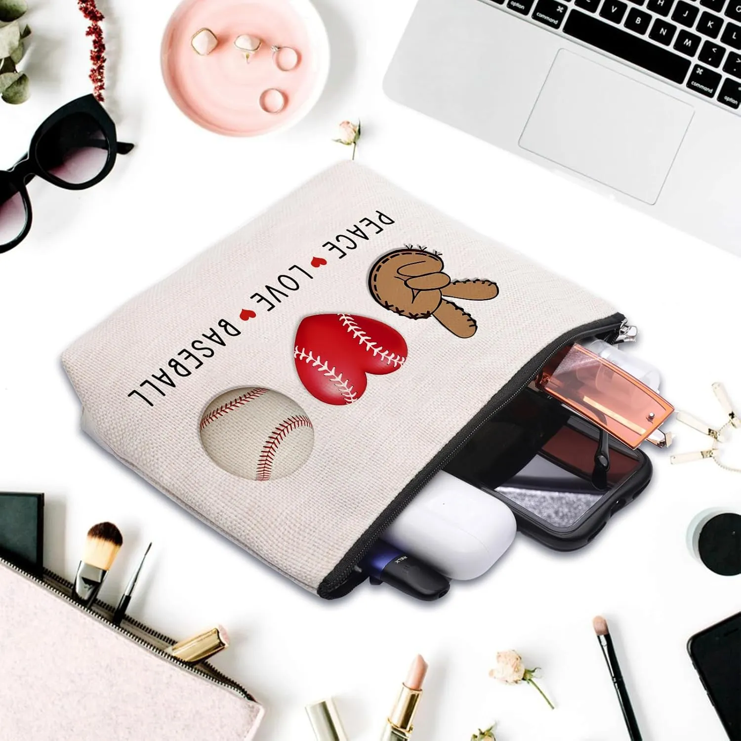 Baseball Cosmetic Bag for Women, Coach Gifts, Birthday & Team Gifts for Baseball Lovers