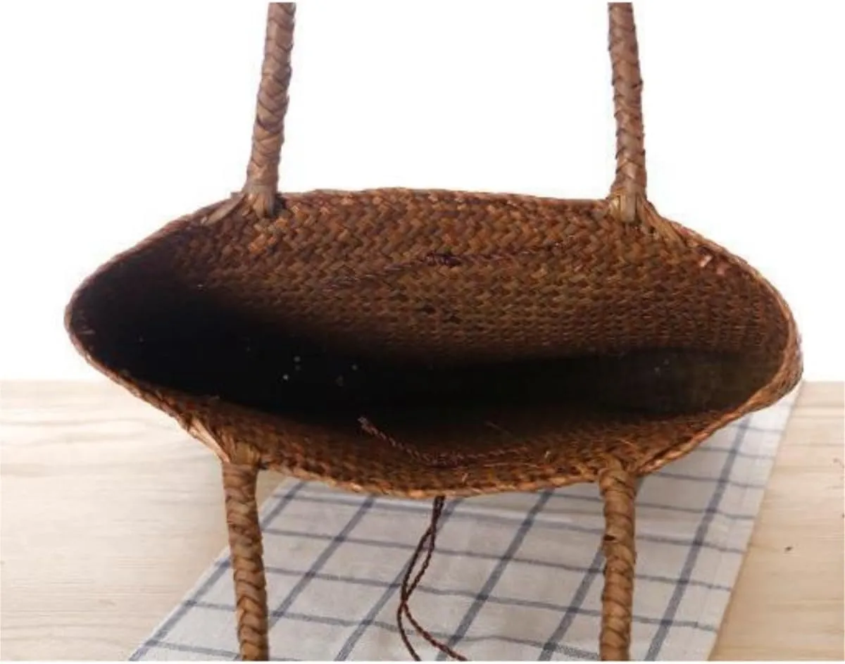 Beach Shoulder Handbag Bucket Bag Purse Woven Bag Woven Bag Woven Tote Bag Spring Bags Handbag for Vacation Daily(Brown)