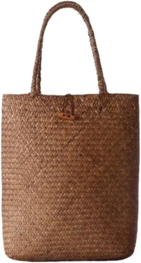 Beach Shoulder Handbag Bucket Bag Purse Woven Bag Woven Bag Woven Tote Bag Spring Bags Handbag for Vacation Daily(Brown)