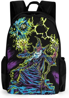 Blacklight by Evil Witch Large Capacity Fully Printed Backpack with Pockets Unisex