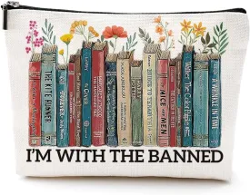 Book Floral Cosmetic Bag, Book Lovers Gifts, Book Gifts Bookish Gifts Readers Library Makeup Bag Inspirational Gifts for Women Sister Librarian Bookworm Girls Graduation Christmas Birthday Gift