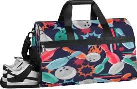 Bowling Sport Gym Duffle Bowling Travel Bag for Men Women Gym Bag Lightweight Duffel with Shoe Compartment