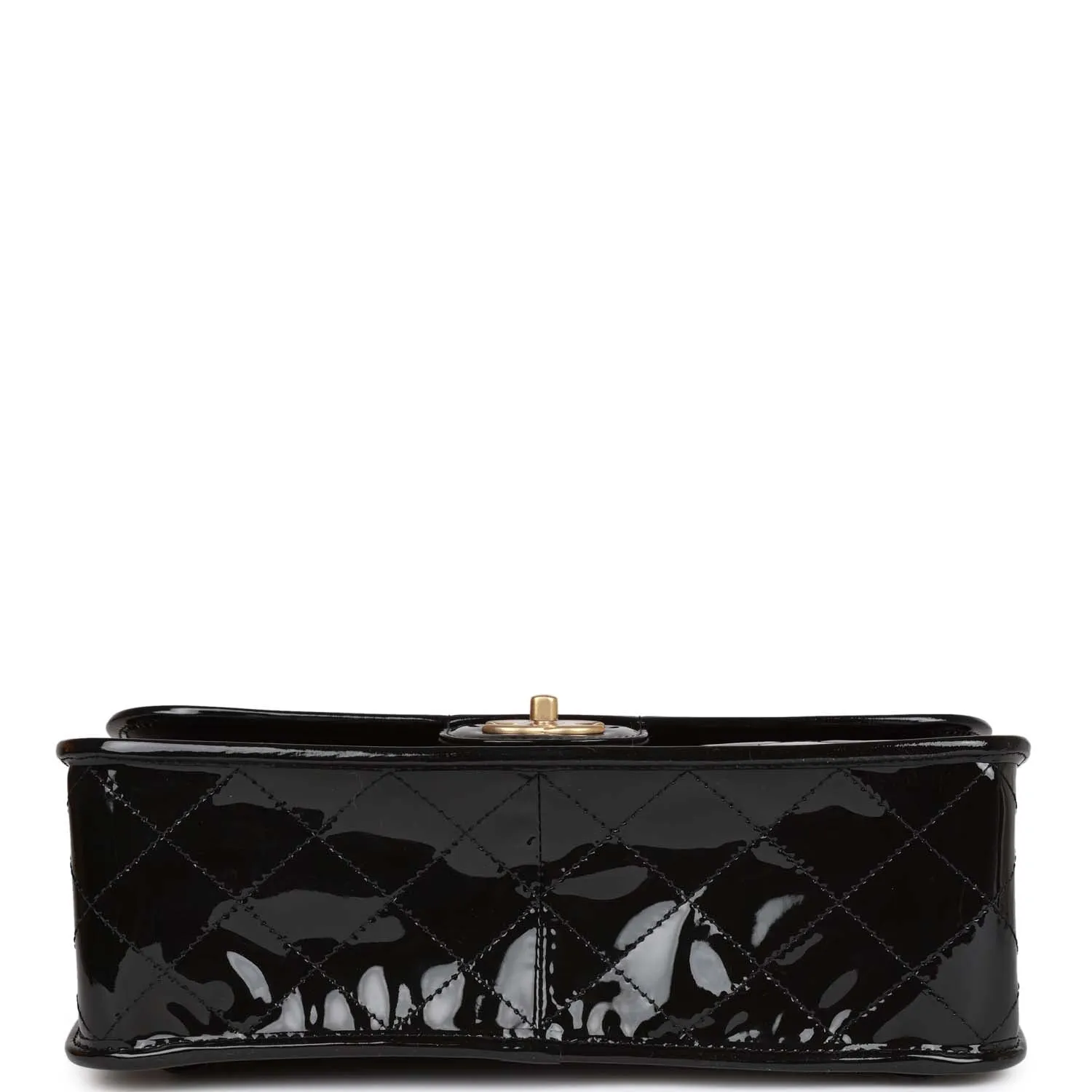 Chanel Large Flap Backpack Black Patent Antique Gold Hardware