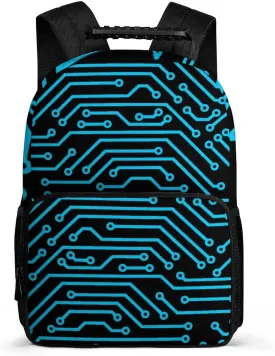 Circuit Board Travel Backpack 16 in Laptop Bag Lightweight Rucksack Business Daypack for Work Office