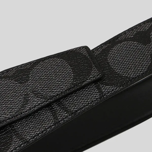 COACH Harness Buckle Cut To Size Reversible Belt, 30 Mm Charcoal/Black CQ016