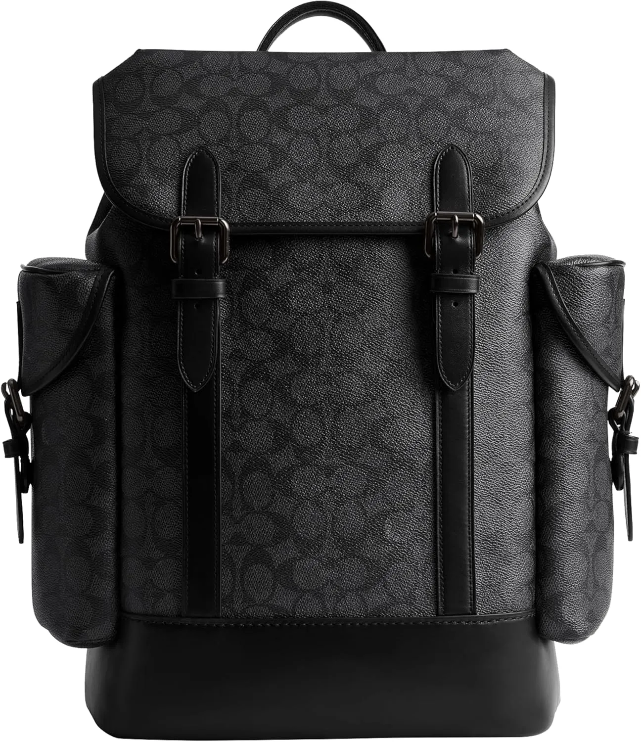 COACH Men's Hitch Backpack with Signature, Charcoal, One Size