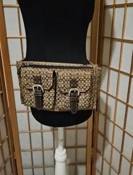 Coach Vintage Italian Bon Voyage Signature Belt Bag Fanny Pack Waist Bag