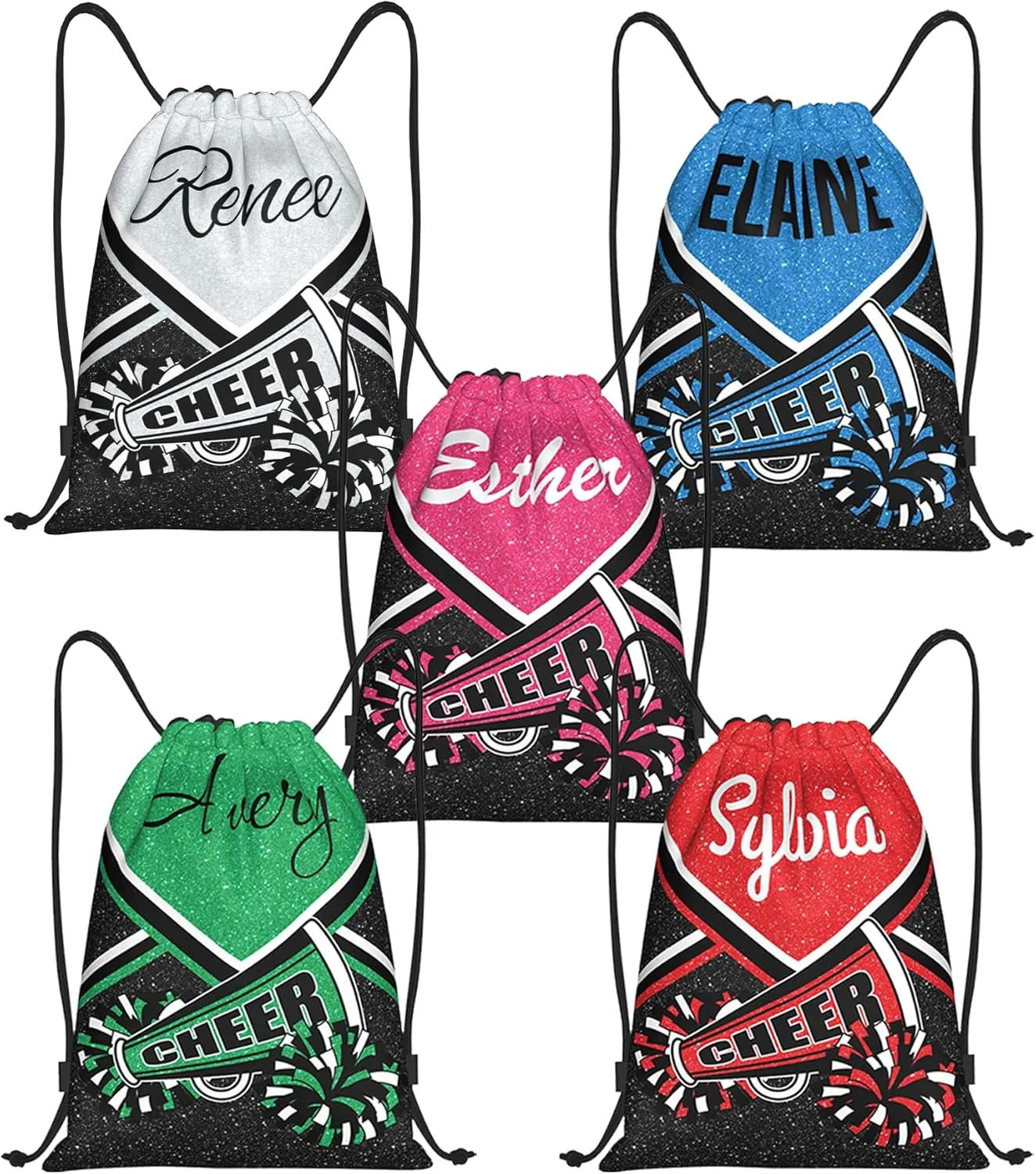 Custom Cheerleading Drawstring Bag Personalized Cheer Bags with Name Cheer Drawstring Bag for Cheerleaders Cheerleader Gift