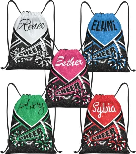 Custom Cheerleading Drawstring Bag Personalized Cheer Bags with Name Cheer Drawstring Bag for Cheerleaders Cheerleader Gift