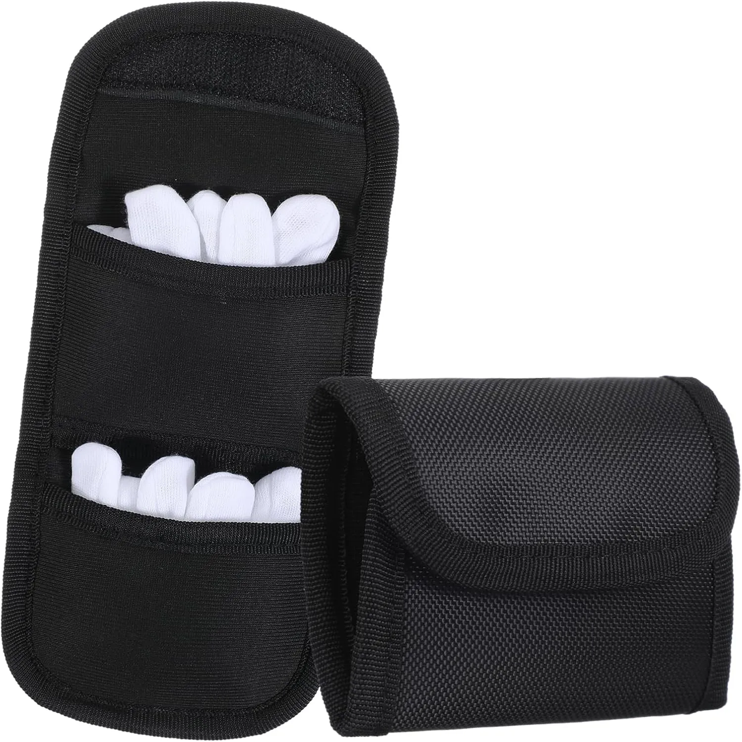 Duty Belt Glove Pouch,Durable Glove Pouch for Duty Belts with Double Pockets,Black 1680D EVA Gloves Holder for Dutys Belts,Ideal for Police,Firefighter,EMS,EMT,First Responders