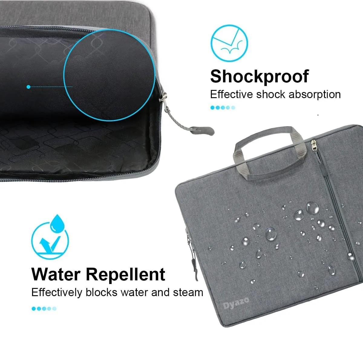 Dyazo slim 15" to 15.6 Inch Laptop Sleeve, Laptop cover Case with handle & Accessories pocket Universal compatible for Dell, HP, Lenovo, Asus and all other Notebook etc. (Grey)