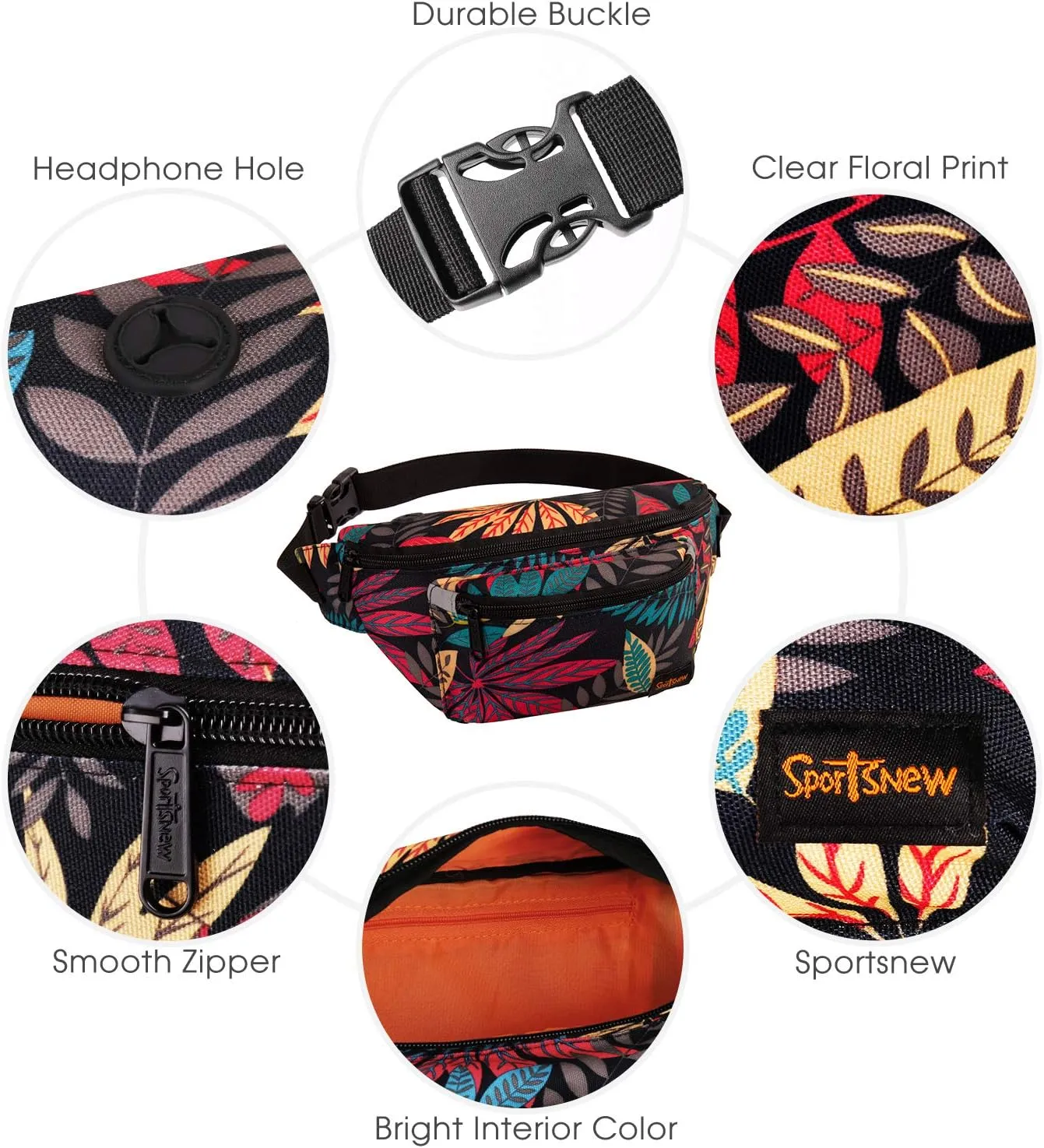 Fanny Pack for Men Women - Waist Bag Pack - Lightweight Belt Bag for Travel Sports Hiking
