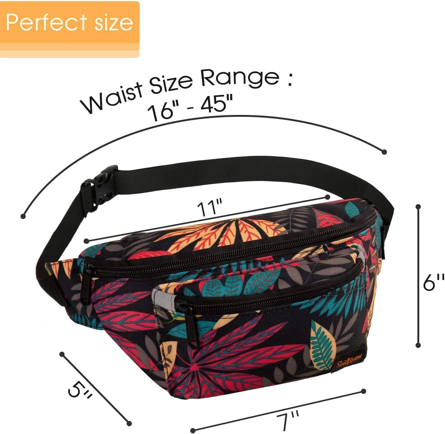 Fanny Pack for Men Women - Waist Bag Pack - Lightweight Belt Bag for Travel Sports Hiking